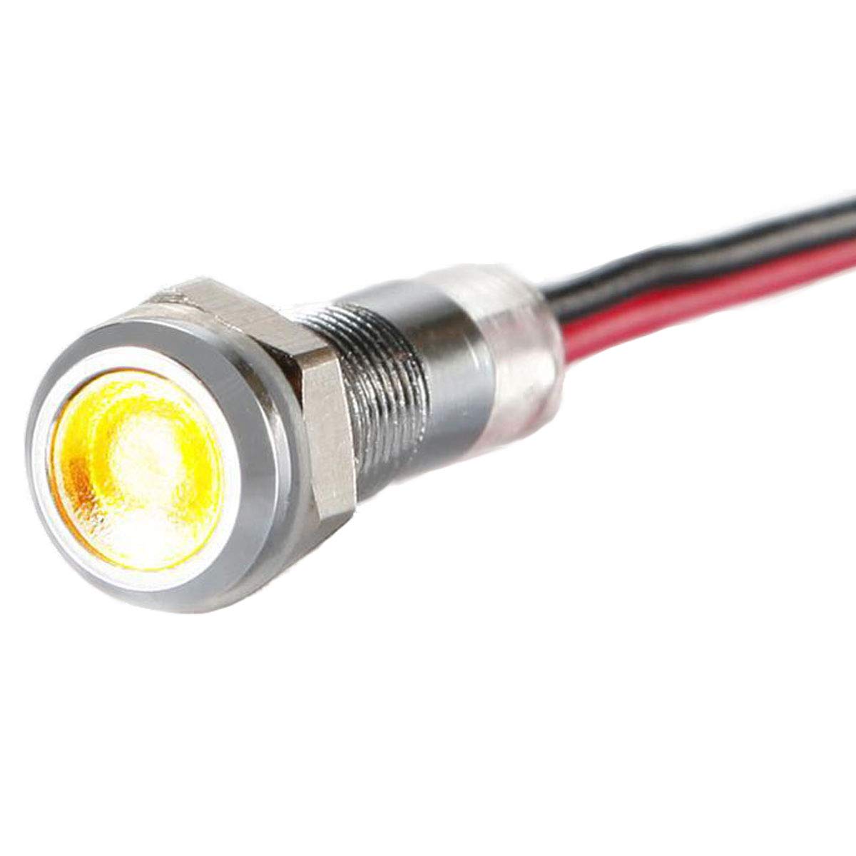 LED-Kontrollleuchte - 6 mm - V2A Edelstahl - AC/DC 6V-24V - Staub und Wasserdicht nach IP67-6 mm - Gelb LED-Kontrollleuchte - 6 mm - V2A Edelstahl - AC/DC 6V-24V - Staub und Wasserdicht nach IP67-6 mm - Gelb von Metzler