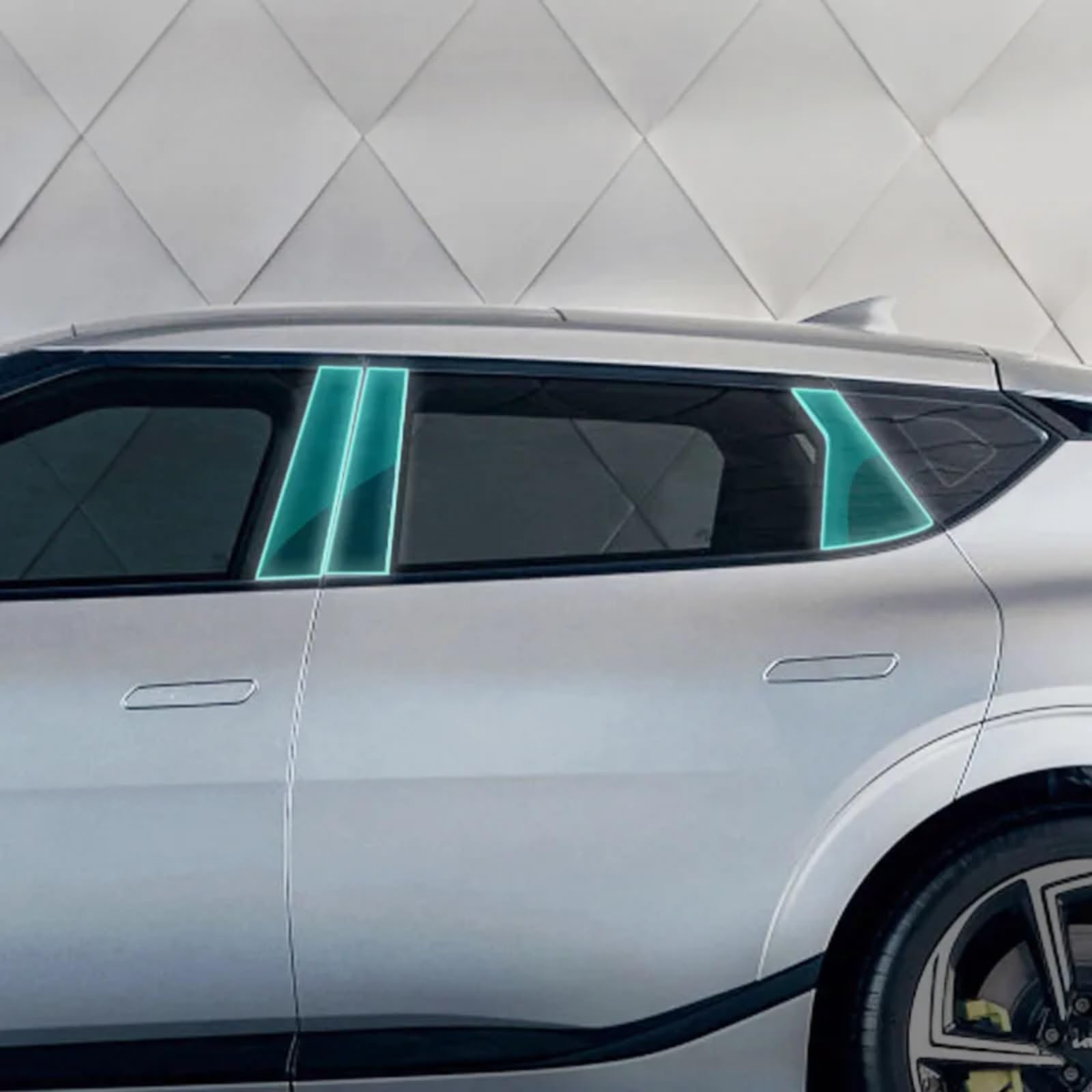 Meuoada Autoschutz Außenzubehör TPU PPF Folie, für Kia EV6 GT 2021–2023 Fenster Mitte Säule Schutzfolie Anti-Kratz-Abdeckung (transparent) von Meuoada