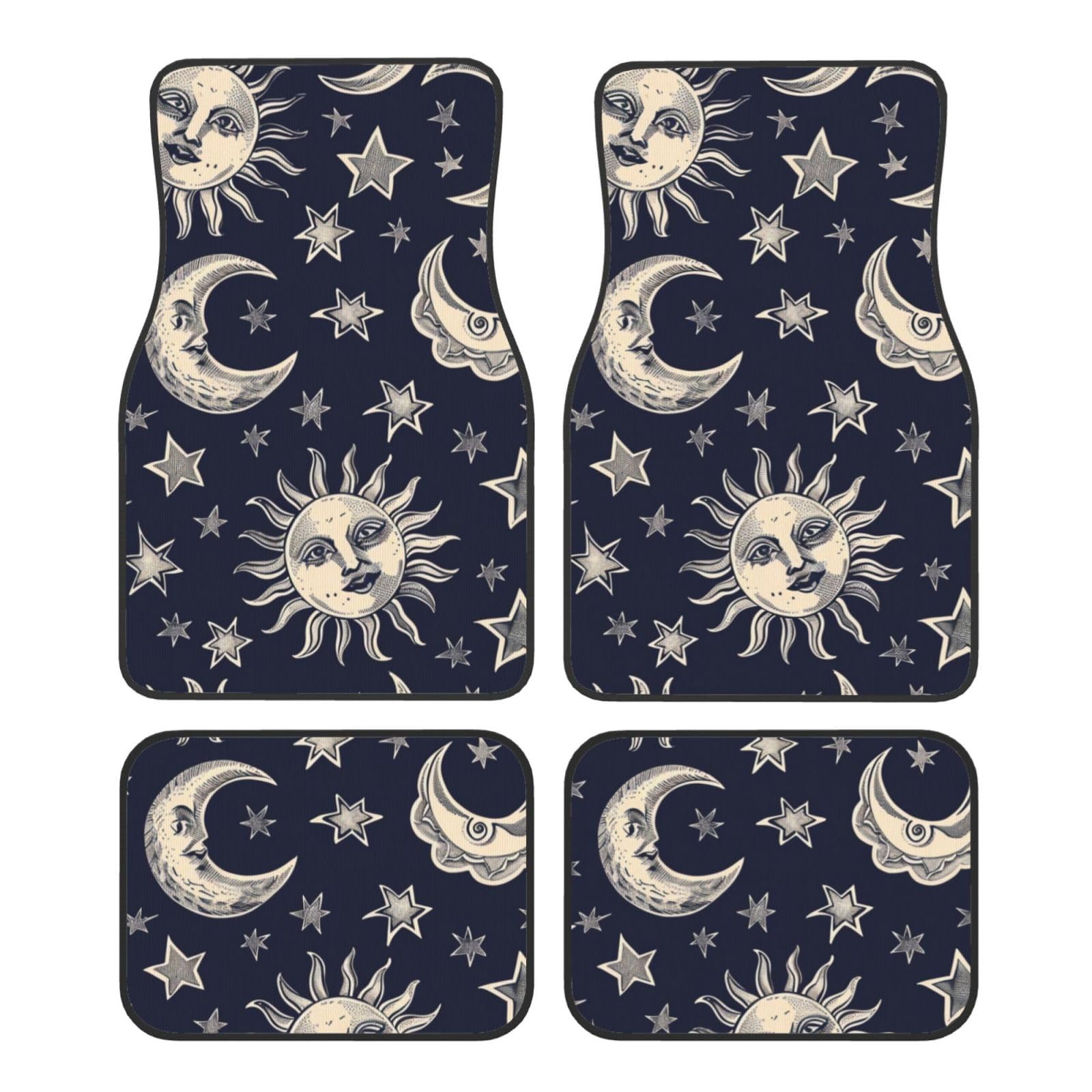 Auto Fußmatten Set 4pcs Auto Teppich Sonne Mond Sternenhimmel Boho Chic Art Universal Auto Boden Teppiche Auto Zubehör für Limousine, SUV, LKW, Vans Auto Fußmatten Set 4pcs Auto Teppich Sonne Mond Sternenhimmel Boho Chic Art Universal Auto Boden Teppiche Auto Zubehör für Limousine, SUV, LKW, Vans von Mexpekil