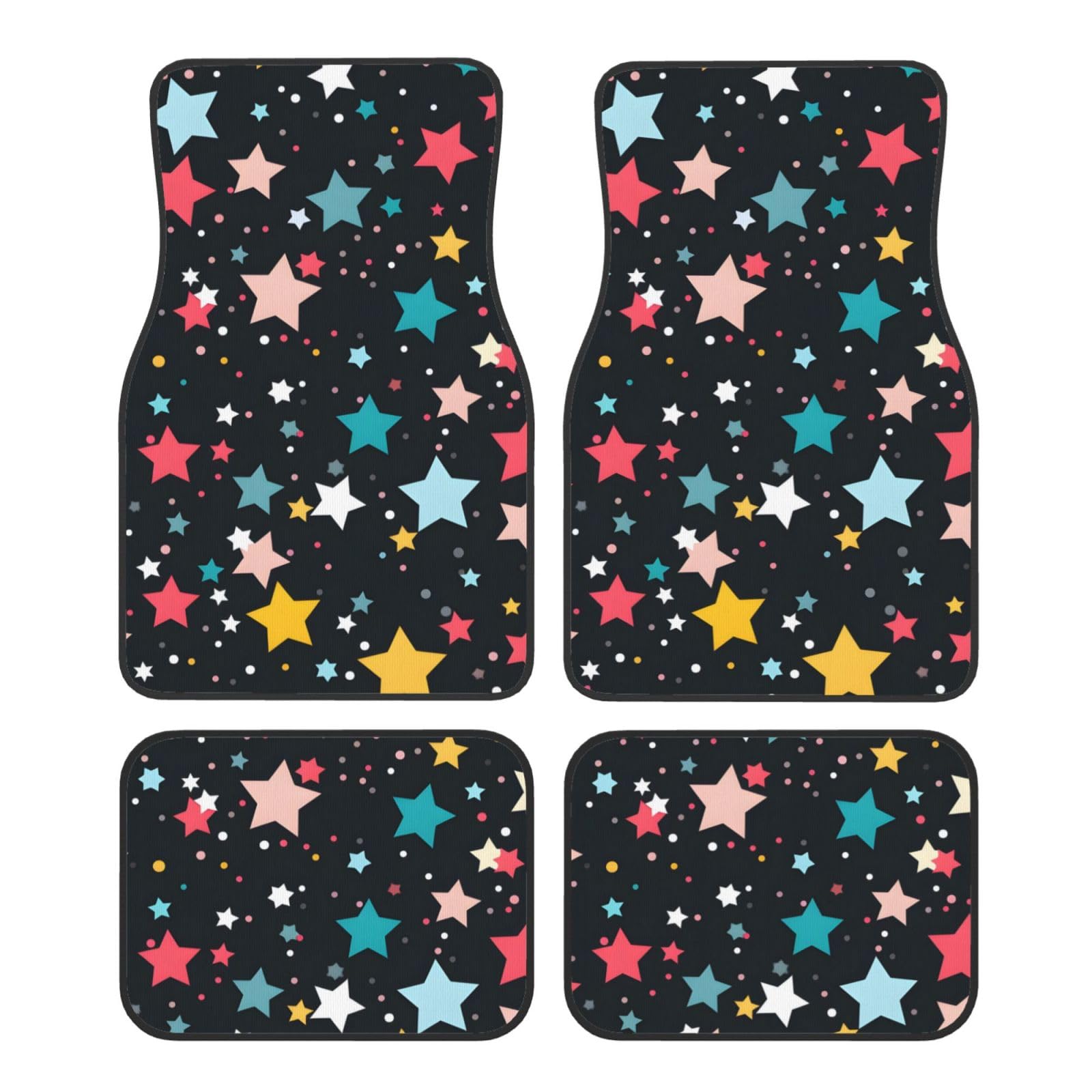 Mexpekil Bunte Stern Automatten Set mit 4 Universal Auto Fußmatten Anti-Rutsch Auto Fußmatten Dekorative Auto Teppich Protektoren für SUV Van LKW Mexpekil Bunte Stern Automatten Set mit 4 Universal Auto Fußmatten Anti-Rutsch Auto Fußmatten Dekorative Auto Teppich Protektoren für SUV Van LKW von Mexpekil