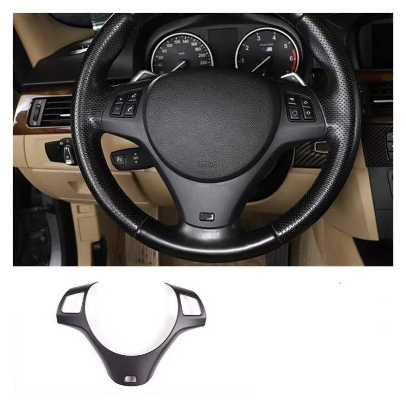 Innenzubehör Für 1 Serie 3 Serie E87 E90 E92 2004-2012 Auto Lenkrad Dekoration Abdeckung Trim Rahmen Aufkleber Auto Dekorative(Style3 Matte black) von Mfibbmf