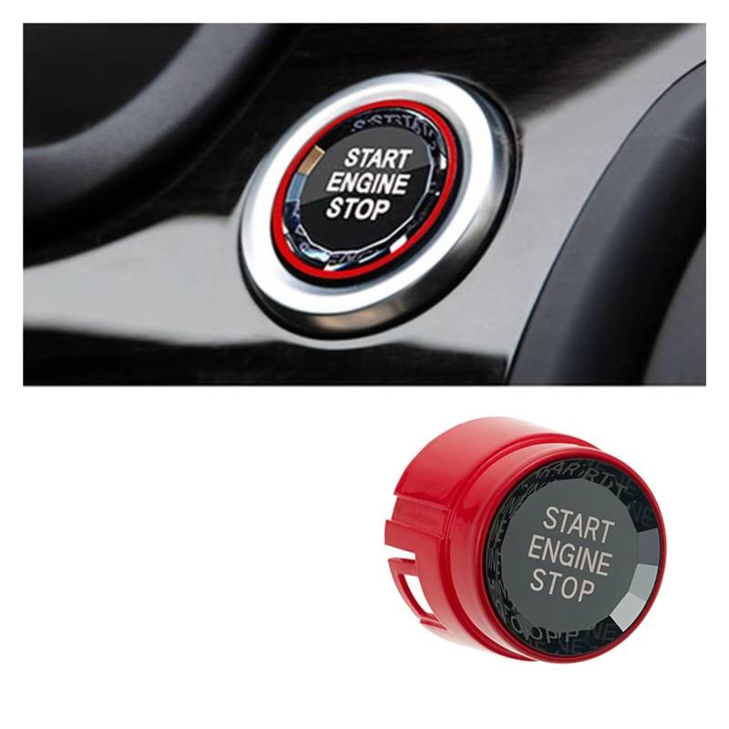 Innenzubehör Für 5 6 7 Serie F10 F11 F12 F01 F02 2009-2013 Auto Kristall Start Stop Motor Schalter Taste Abdeckung Auto Dekorative(Red) von Mfibbmf