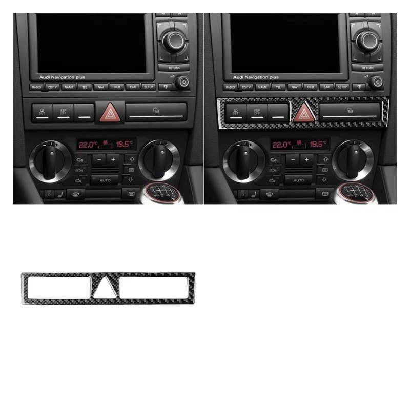 Innenzubehör Für A3 S3 8P 2006 2007 Auto Zentrale AC Radio CD Navigation Panel Set Trim Abdeckung Innen Aufkleber Auto Dekorative(Black A) von Mfibbmf