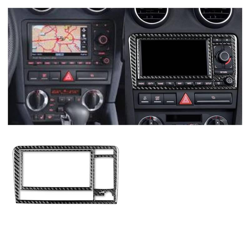 Innenzubehör Für A3 S3 8P 2006 2007 Auto Zentrale AC Radio CD Navigation Panel Set Trim Abdeckung Innen Aufkleber Auto Dekorative(Black B) von Mfibbmf