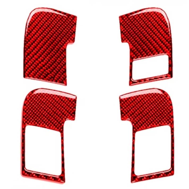 Innenzubehör Für A3 S3 8P 2006 2007 Carbon Faser Türschloss Schalter Control Pane Trim Abdeckung Innen Dekoration Auto Dekorative(C Red) von Mfibbmf