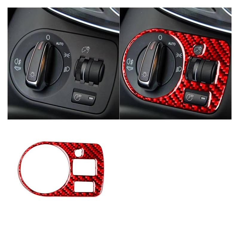 Innenzubehör Für A3 S3 8P 2006 2007 Carbon Fiber Scheinwerfer Schalter Bedienfeld Abdeckung Trim Innen Dekoration Auto Dekorative(C LHD) von Mfibbmf