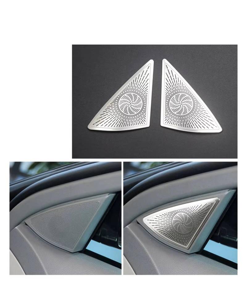 Innenzubehör Für Benz S klasse W221 2008-2013 Auto Zubehör Audio Lautsprecher Abdeckung Trim Lautsprecher Anti-kick Abdeckung Aufkleber Auto Dekorative(C Model Silver) von Mfibbmf