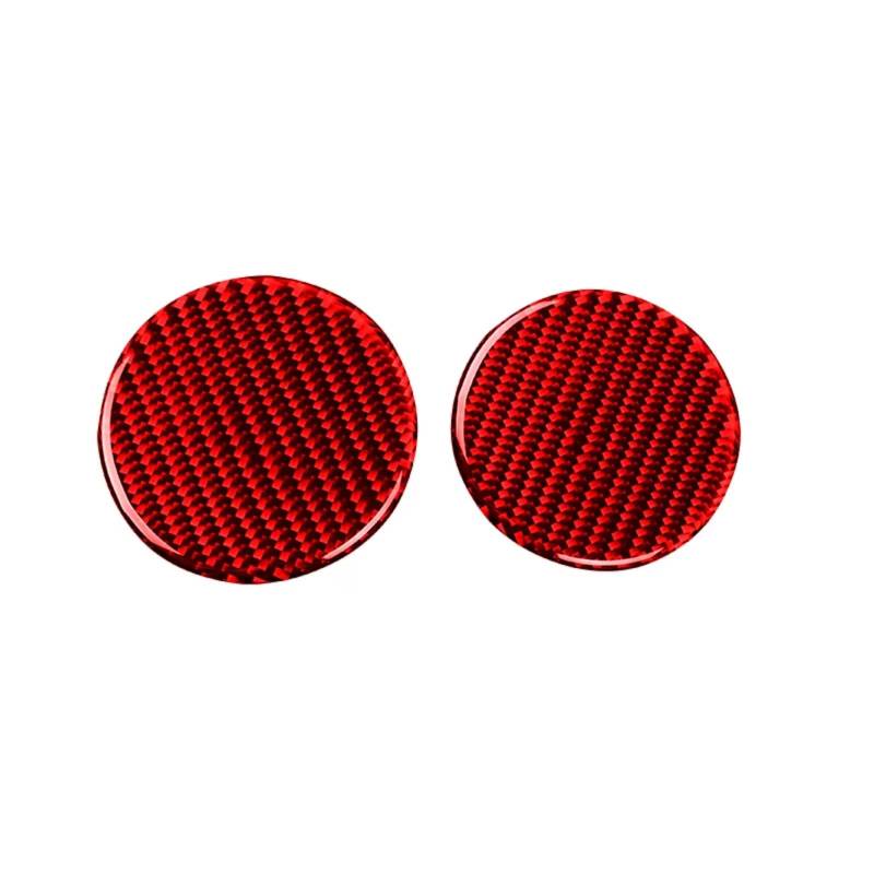 Innenzubehör Für Ford Für Mustang GT 2015-2021 Auto Carbon Fiber Innen Auto Wasser Tasse Slot Dichtung Trim Abdeckung Aufkleber aufkleber Dekor Auto Dekorative(Red) von Mfibbmf