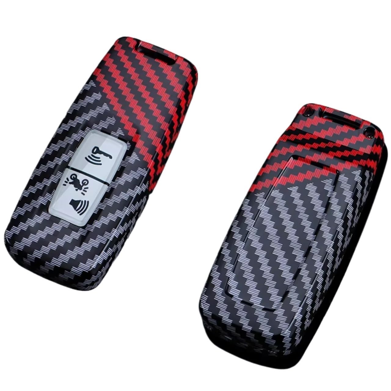 Innenzubehör Für Motor Für PCX 160 125 Für PCX125 Für PCX160 Für VISION SH350 Für ADV 150 350 Carbon muster Schlüssel fall Abdeckung Keychain Halter Auto Dekorative(B red) von Mfibbmf