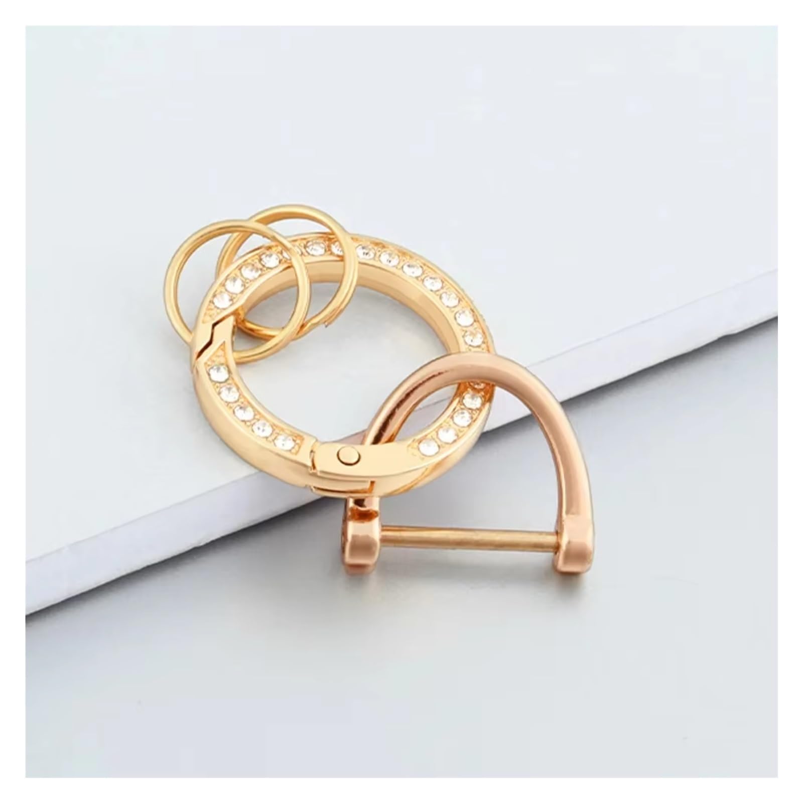Innenzubehör Für Opel für Astra H für Corsa D für Vectra C für Zafira für Astra für Vectra für Signum Soft TPU Key Case Cover Schlüsselanhänger Auto Dekorative(Gold ring) von Mfibbmf