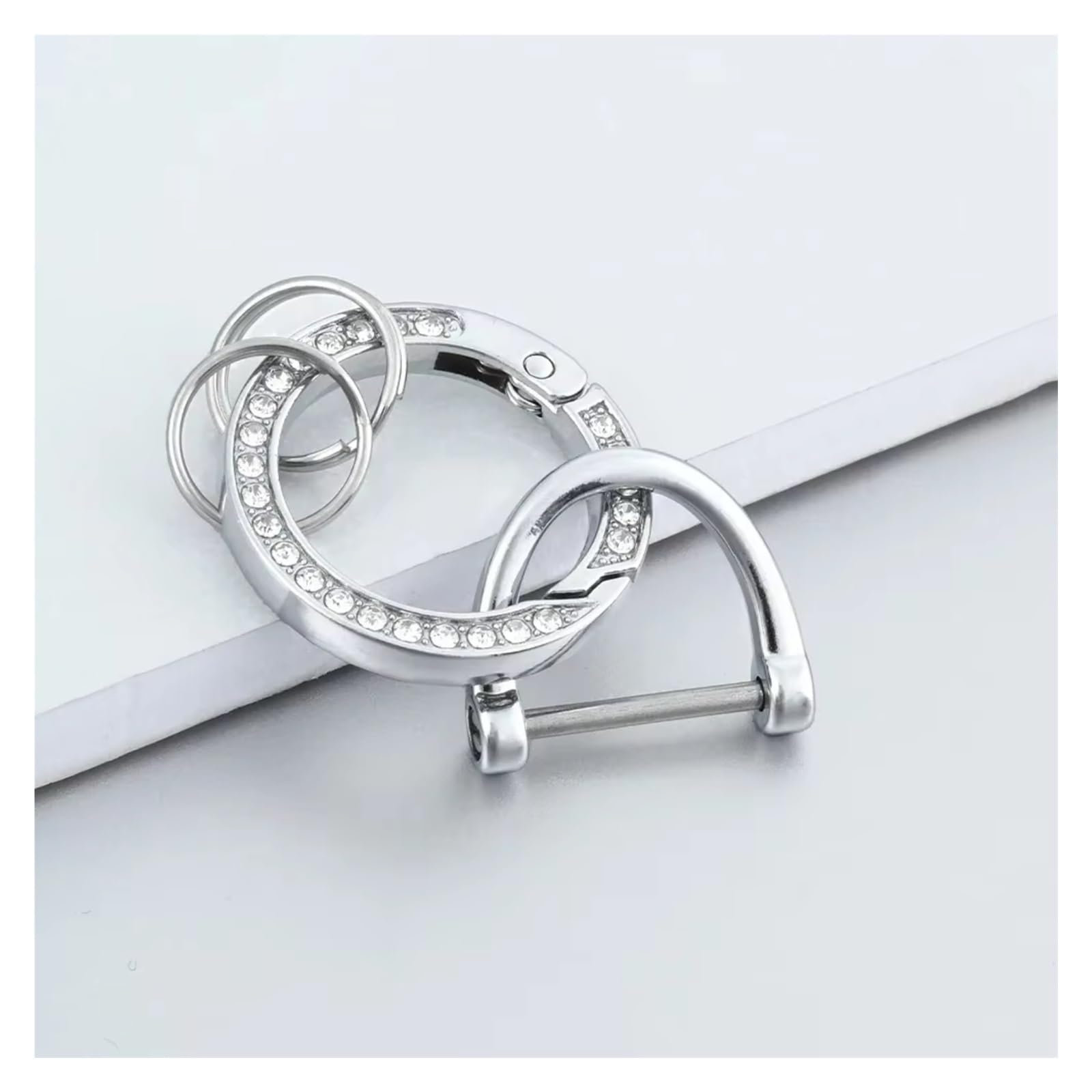 Innenzubehör Für Opel für Astra H für Corsa D für Vectra C für Zafira für Astra für Vectra für Signum Soft TPU Key Case Cover Schlüsselanhänger Auto Dekorative(Silver ring) von Mfibbmf