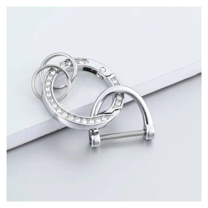 Innenzubehör Für Opel für Astra H für Corsa D für Vectra C für Zafira für Astra für Vectra für Signum Soft TPU Key Case Cover Schlüsselanhänger Auto Dekorative(Silver ring) von Mfibbmf