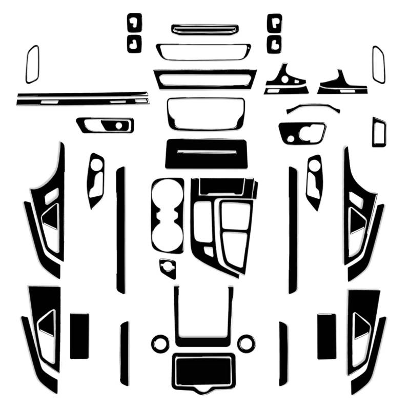 Innenzubehör Für Q7 SQ7 4M 2016-2019 Auto Lenkrad Getriebe Panel Air Outlet Tür Trim Innen Aufkleber Auto Dekorative(Full Set RHD) von Mfibbmf