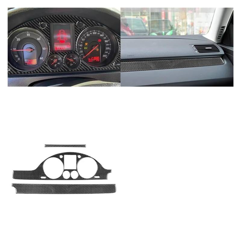 Innenzubehör Für VW Für Passat B6 2006-2011 Dashboard Tacho Panel Trim Abdeckung Innen Auto Aufkleber Auto Dekorative(Type G) von Mfibbmf