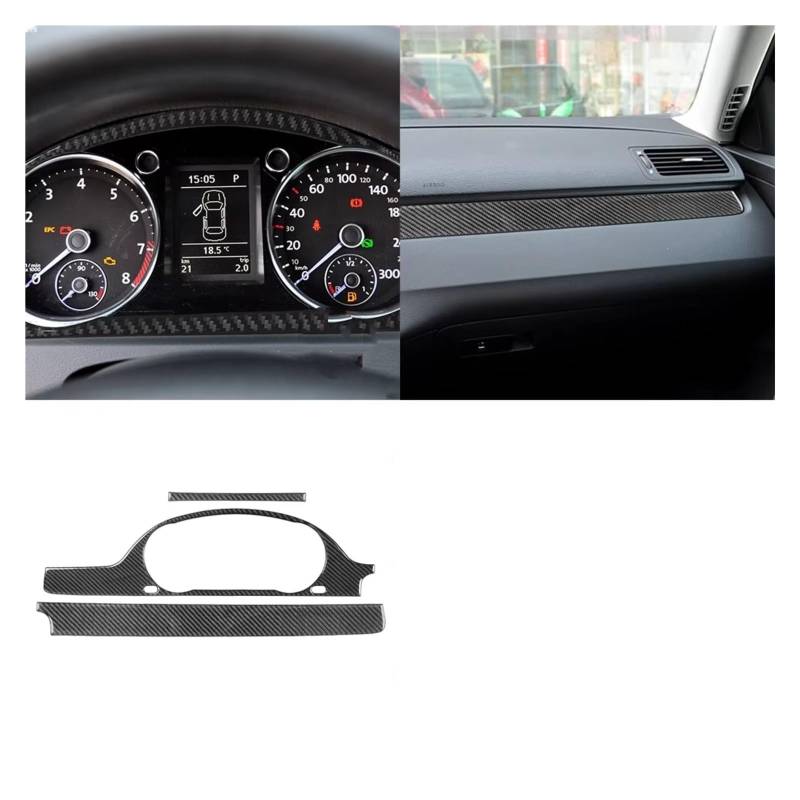 Innenzubehör Für VW Für Passat B6 2006-2011 Dashboard Tacho Panel Trim Abdeckung Innen Auto Aufkleber Auto Dekorative(Type I) von Mfibbmf