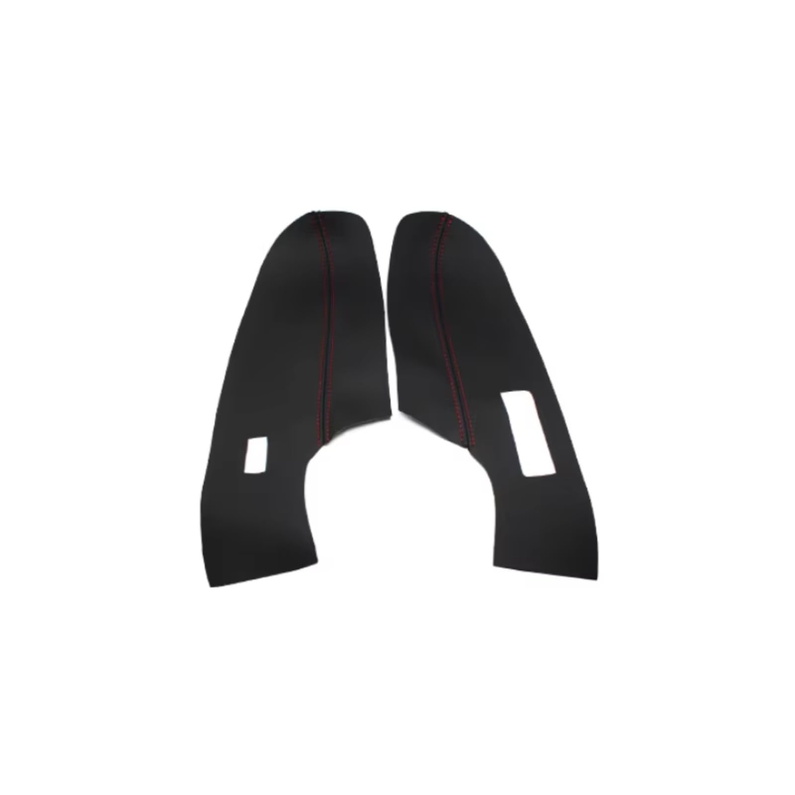 Innenzubehör Für VW Für Polo 2011-2016 Innentür Armlehne Panel Abdeckung Aufkleber Trim Nur Limousine Weiche Leder Tür Panel Abdeckung Auto Dekorative(Front Black-red) von Mfibbmf
