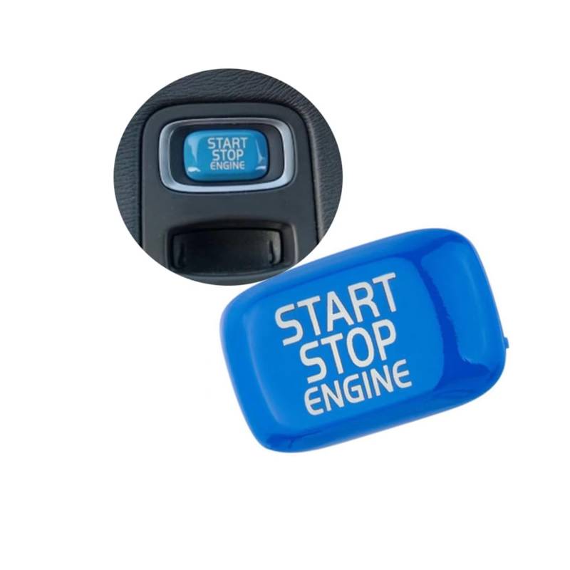 Innenzubehör Für Volvo V40 V60 S60 XC60 S80 V50 V70 XC70 Auto Motor Start Stop Schalter Taste Trim Aufkleber Auto Dekorative(Blue Start Cover) von Mfibbmf
