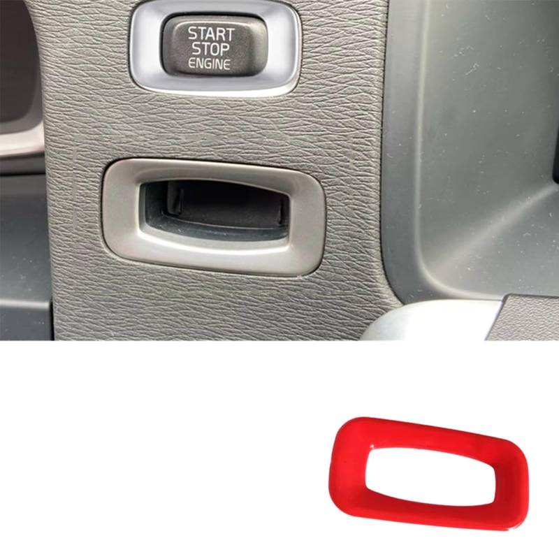 Innenzubehör Für Volvo V40 V60 S60 XC60 S80 V50 V70 XC70 Auto Motor Start Stop Schalter Taste Trim Aufkleber Auto Dekorative(Red Keyhole Cover) von Mfibbmf
