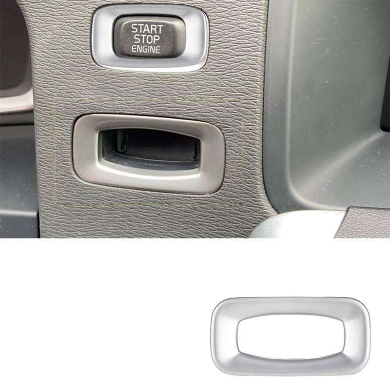 Innenzubehör Für Volvo V40 V60 S60 XC60 S80 V50 V70 XC70 Auto Motor Start Stop Schalter Taste Trim Aufkleber Auto Dekorative(Silver Keyhole Cover) von Mfibbmf
