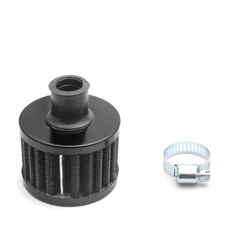 Motorrad Luftfilter 12mm Universal Auto Luftfilter Motorrad Kaltlufteinlass High Flow Kurbelgehäuse Entlüftungsabdeckung Pilzkopf Entlüftungsfilter Luftfilter Motorrad(Schwarz) von Mfibbmf