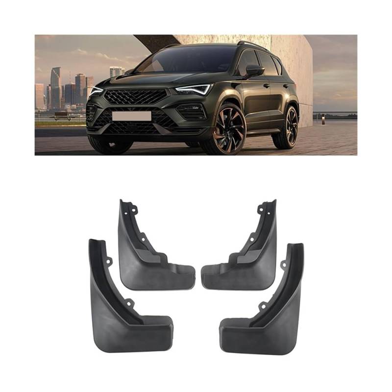 Mhfdpp 4 Stück Auto Schmutzfänger für Cupra Ateca 2018-2022 2023 Spritzschutz Spritzlappen Schutzbleche Kotflügel Schlamm Klappen Flap Guards Schutz Zubehö von Mhfdpp