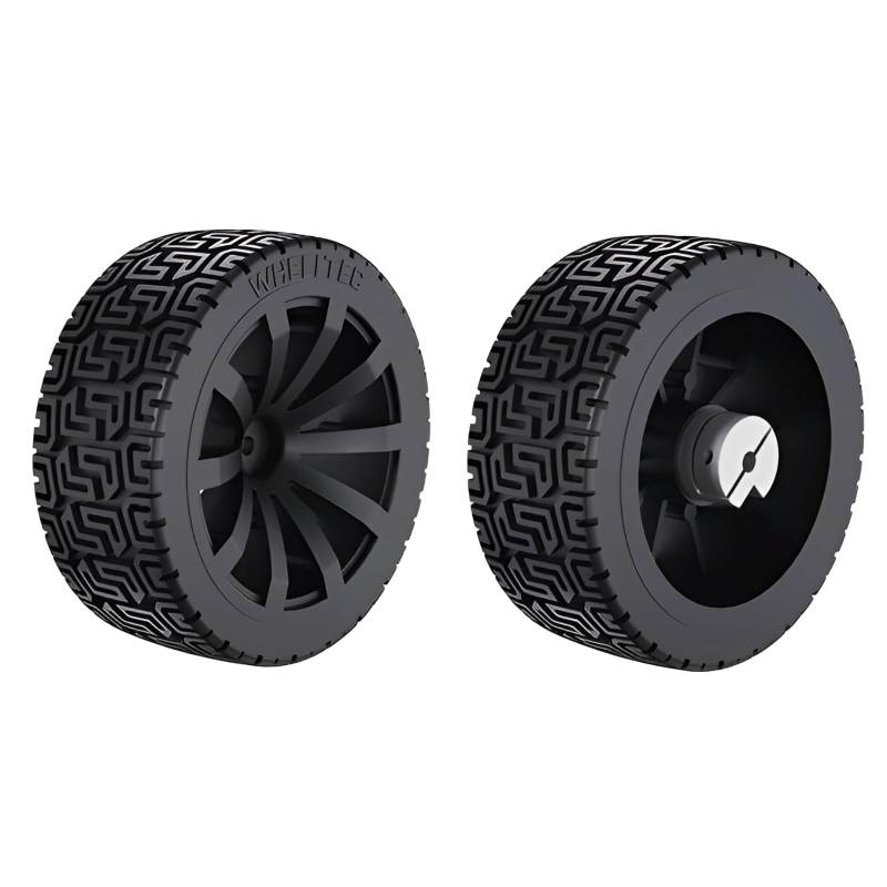 MiJunHD Rc Car Reifen 2Stk 85mm Dia Solide Große Last Tragende Gummi Reifen & 2Stk 5mm Bohrung Wellenkupplung für Mini Smart Roboter Rad Reifen und Spielzeug Auto Ersatz Rad von MiJunHD