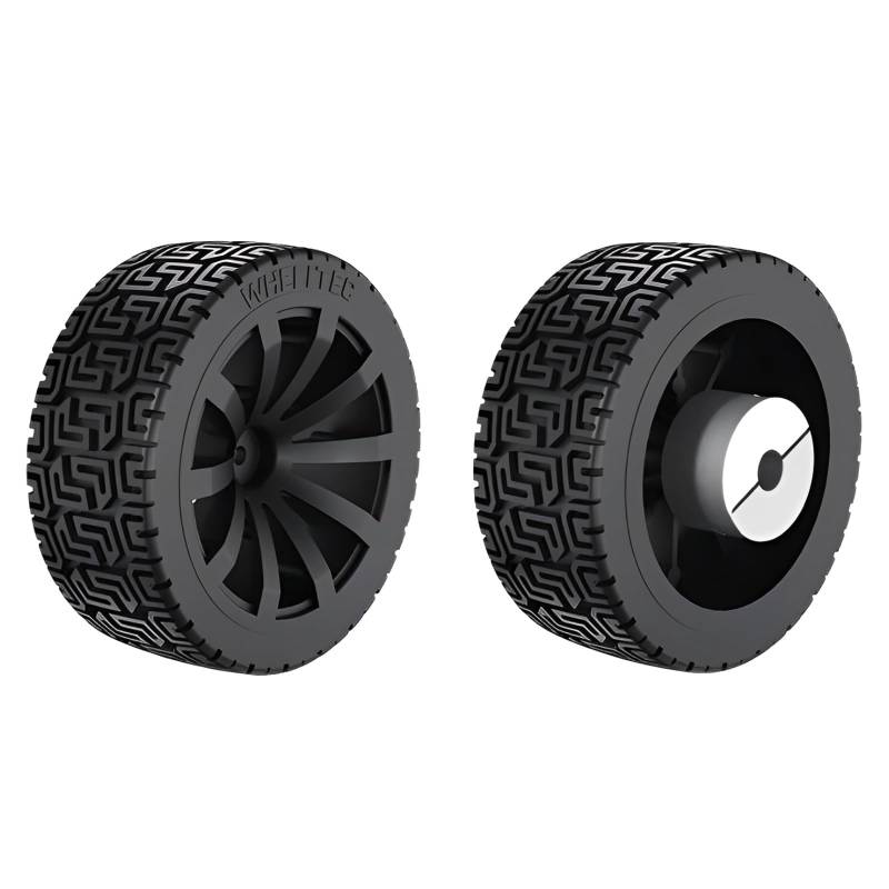 MiJunHD Rc Car Reifen 2Stk 85mm Dia Solide Große Last Tragende Gummi Reifen & 2Stk 8mm Bohrung Wellenkupplung für Mini Smart Roboter Rad Reifen und Spielzeug Auto Ersatz Rad von MiJunHD