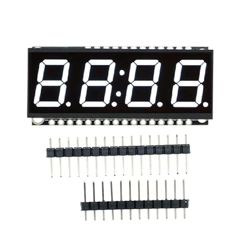 0,56" 4 Bit 7-Segment Display Modul, HT16K33 LED Anzeigemodul mit Uhrfunktion, 5 Farben Digitales Röhrenuhrmodul für Anfänger und Elektronik-Profi (Rote/Grüne/Gelbe/Weiße/Blaue) von MiOYOOW