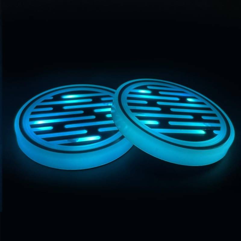 Auto LED Untersetze, LED Autotassenhalter Becherhalter Lichter, Leuchtende Getränkeuntersetzer aus Acryl fürs Auto mit USB Aufladung für Alle Modelle von MiOYOOW