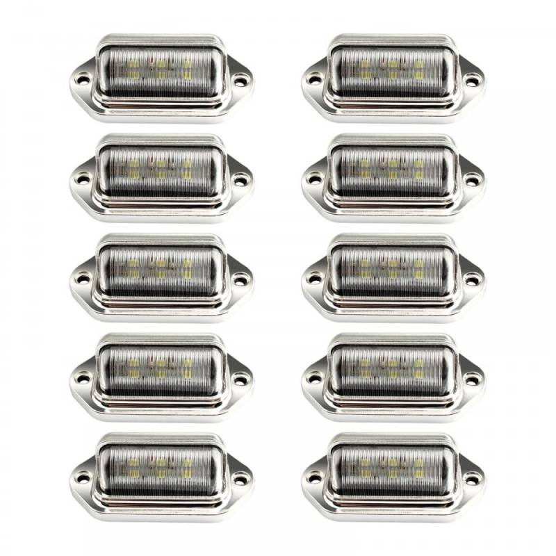 MiOYOOW 10 Stück Kennzeichenbeleuchtung LED,12V 6000K Leichte Installation Nummernschildbeleuchtung Gut Sichtbares Kennzeichen Lampe für LKW Auto Anhänger Boote von MiOYOOW