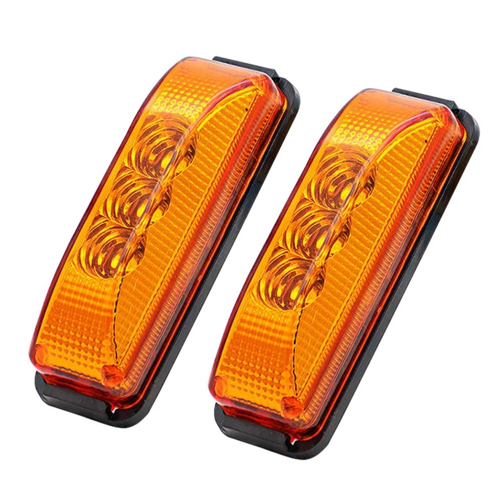 MiOYOOW 2 Stück LED Seitenmarkierungsleuchten 12V 24 V orange Abstandsanzeige Lampe seitlicher Anbau wasserdichte 3. Bremsleuchte für LKW Anhänger Van Caravan von MiOYOOW