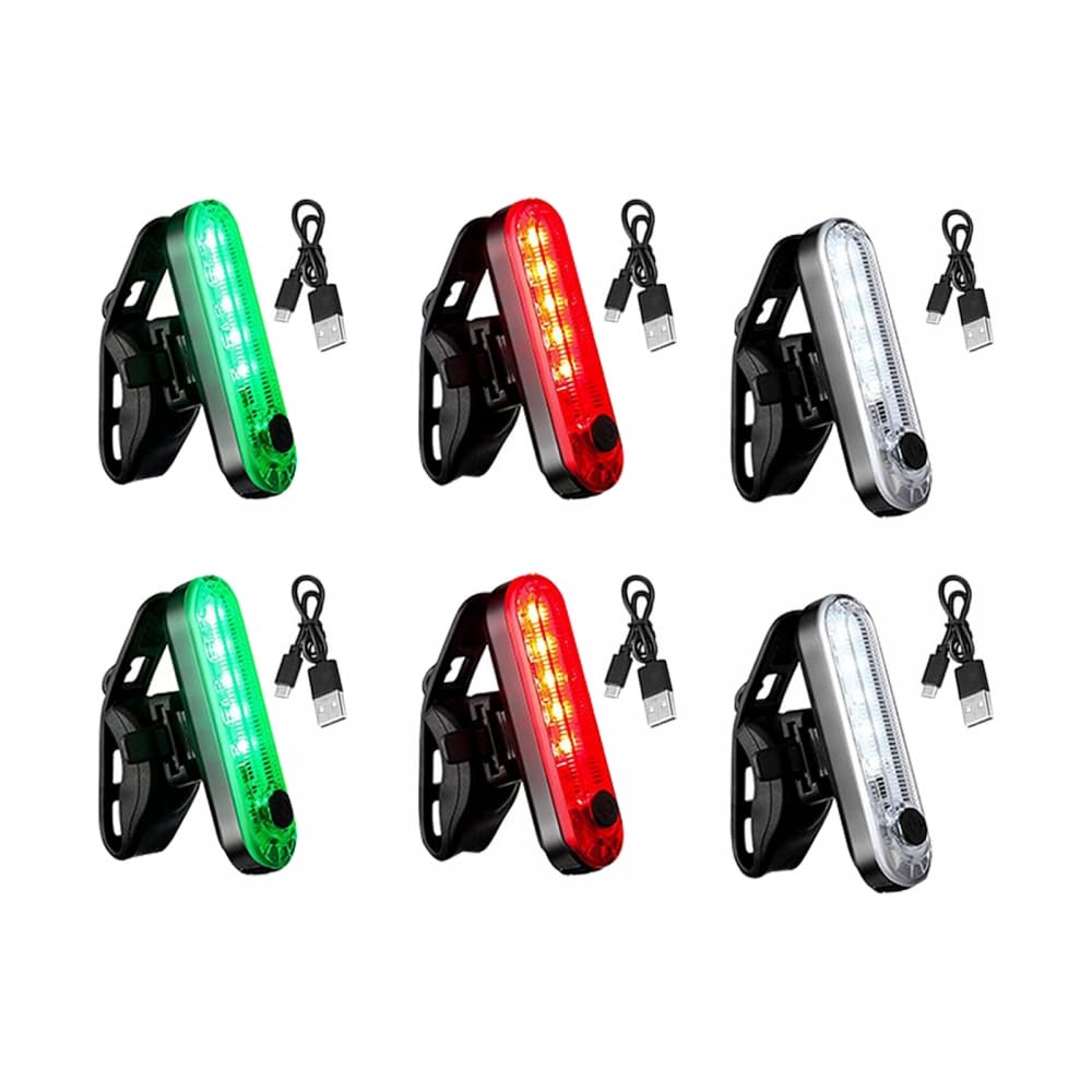 MiOYOOW 6PCS Boots Navigationslichter, Boots Buglichter LED Bootslichter, USB Ladekajaklichter Bootshecklichter Bootslicht Signallampe für Kajak Boot Yacht Kanu (Rot/Grün/Weiß) von MiOYOOW