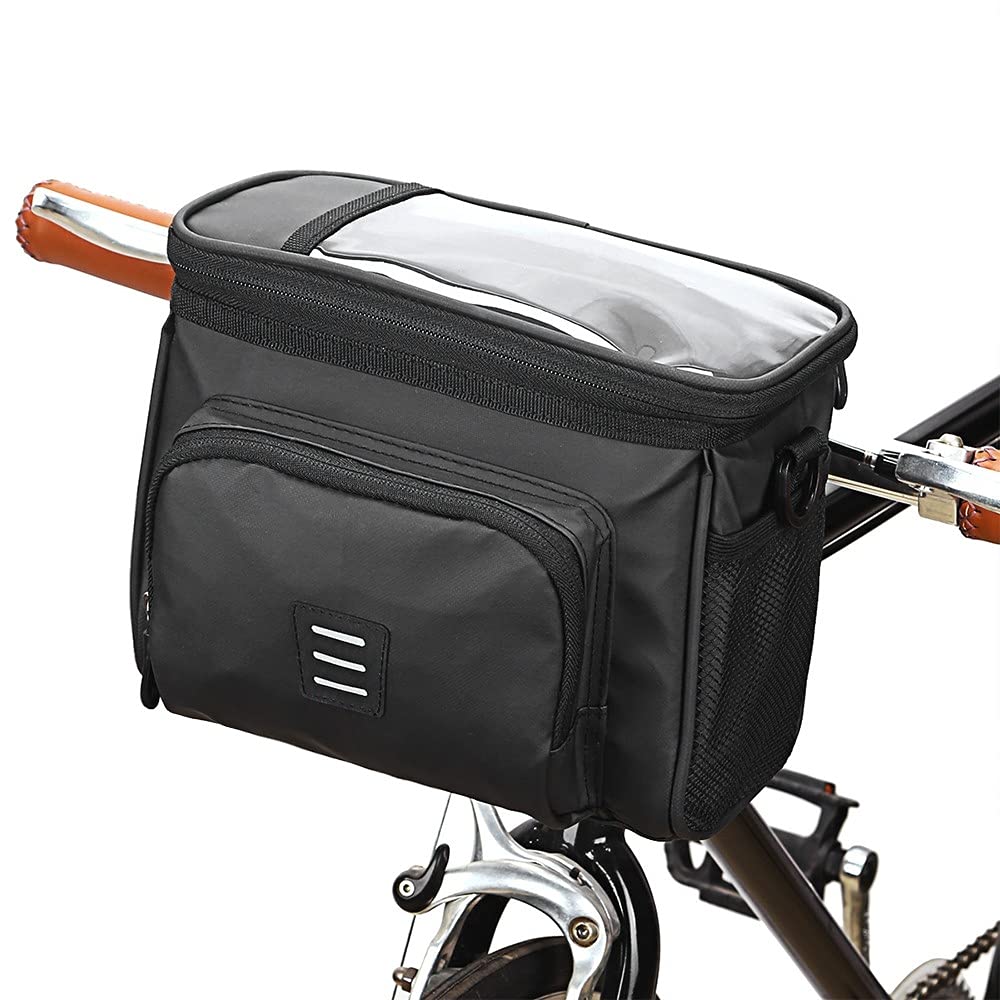 MiOYOOW Fahrrad Lenkertasche, Fahrradkorb Tasche mit Touchscreen Vorne Fahrradtasche Lenkerkorb für Fahrten im Freien von MiOYOOW