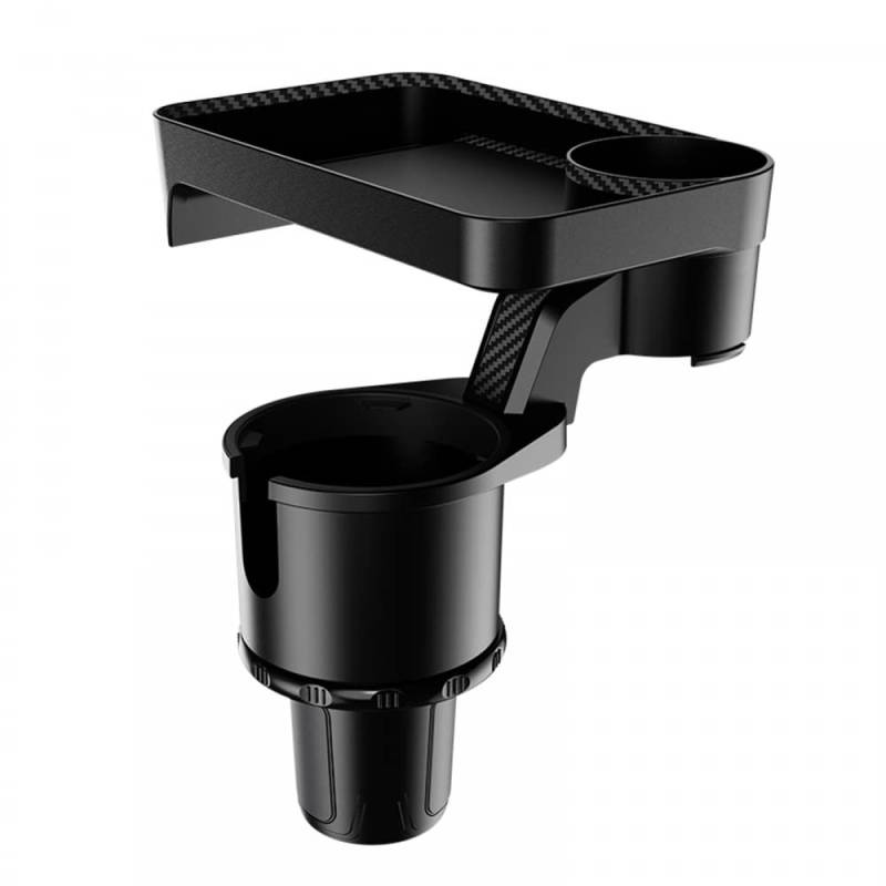 MiOYOOW Getränkehalter Tablett, Abnehmbare 2-in-1 Auto Becherhalter Essens-Tablett 360° Drehbarer Auto Flaschenhalter Getränketisch für Aschenbecher Kaffeebecher Getränkedose Burger von MiOYOOW