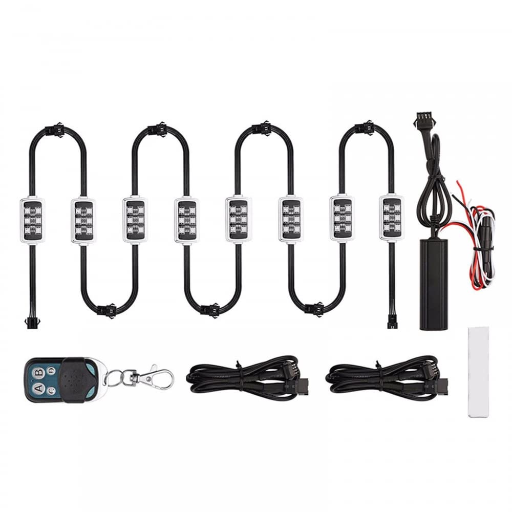 MiOYOOW Motorrad RGB LED Beleuchtungsset,wasserdichte Atmosphärenlichter DC 12 V Hervorgehoben Bremslichter mit Drahtloser Fernbedienung für Motorradfahrer MiOYOOW Motorrad RGB LED Beleuchtungsset,wasserdichte Atmosphärenlichter DC 12 V Hervorgehoben Bremslichter mit Drahtloser Fernbedienung für Motorradfahrer von MiOYOOW