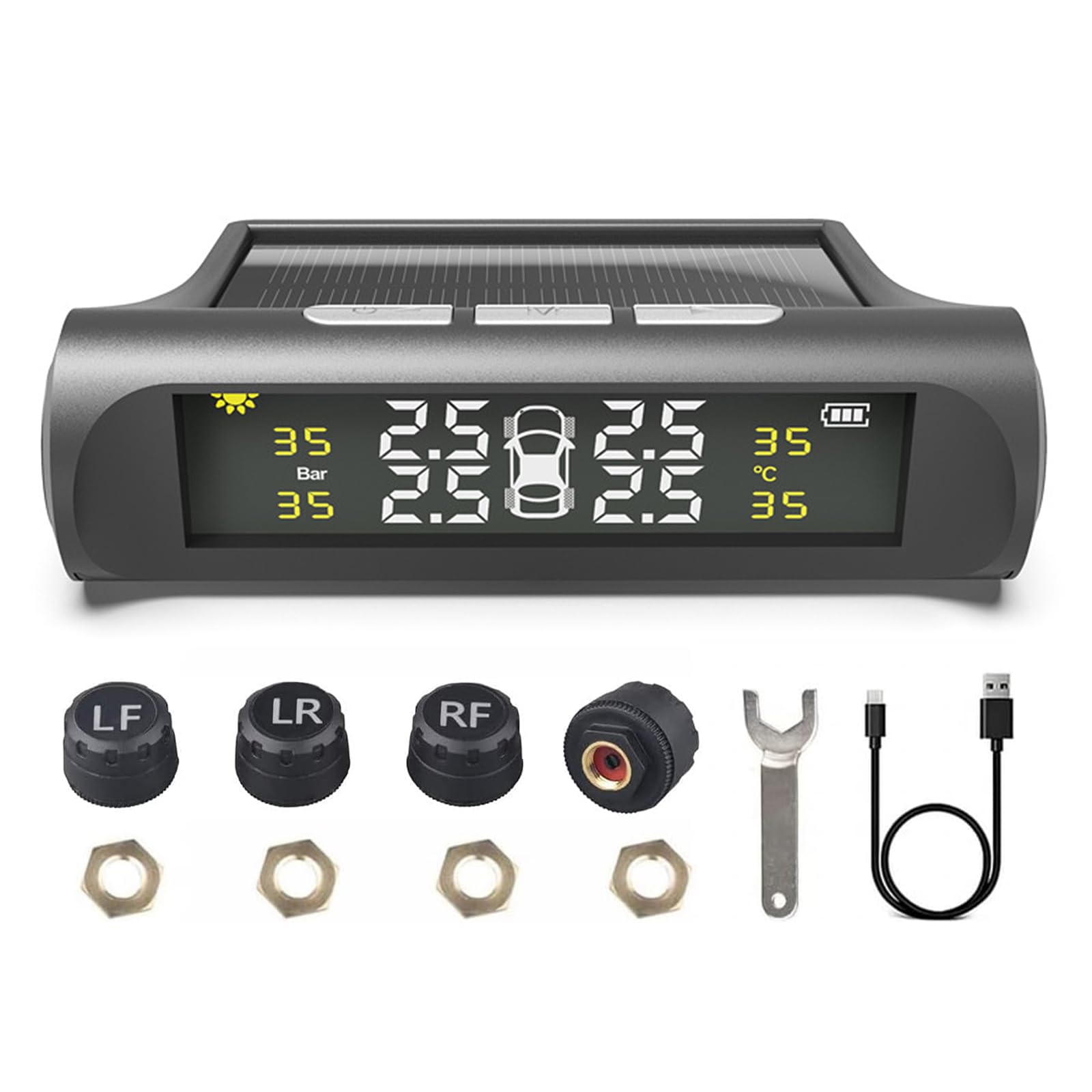 MiOYOOW TPMS Reifendruck Überwachungssystem,Wasserdichtes Wrahtloses Reifendruckkontrolle Energiesparend Solar Reifendruck Monitor System für Fahrzeuge Wohnmobile MiOYOOW TPMS Reifendruck Überwachungssystem,Wasserdichtes Wrahtloses Reifendruckkontrolle Energiesparend Solar Reifendruck Monitor System für Fahrzeuge Wohnmobile von MiOYOOW