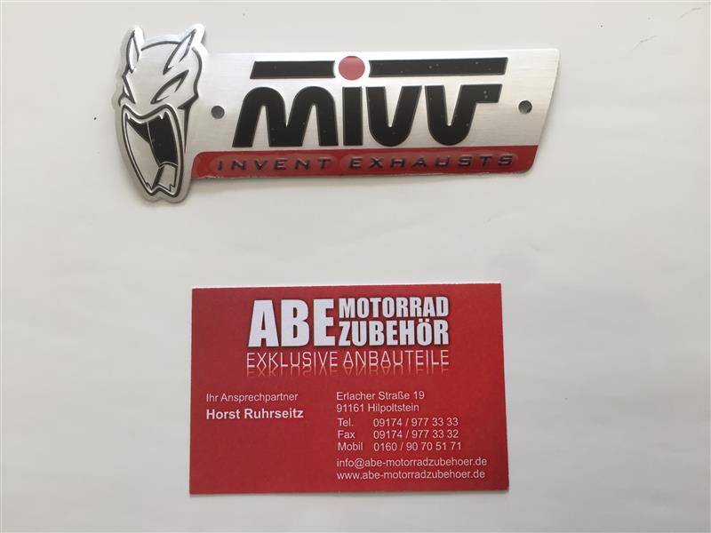 MIVV Aufkleber Label Emblem Logo new, hitzefest, Alu, Sport Auspuff Sticker groß von MiVV