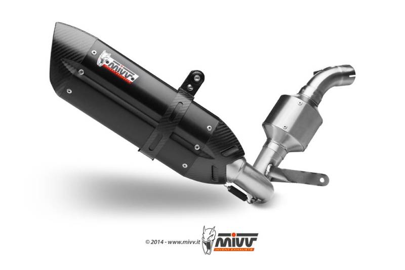 Sport Auspuff Komplettanlage inkl. Krümmer MIVV Suono Steel Black KTM Duke 200 Bj. 2012-2014 mit ABE von MiVV