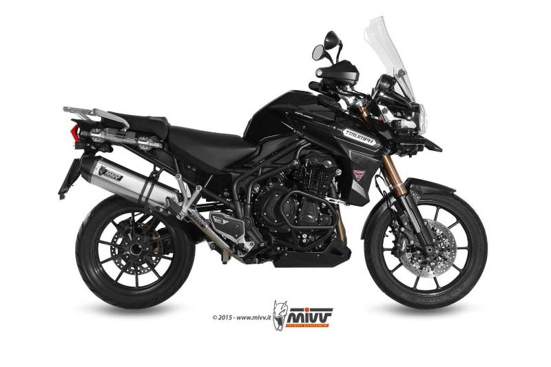 Sport Auspuff MIVV Speed Edge Edelstahl Triumph Tiger Explorer 1200 ABS Bj. 2012-2015 +ABE von MiVV
