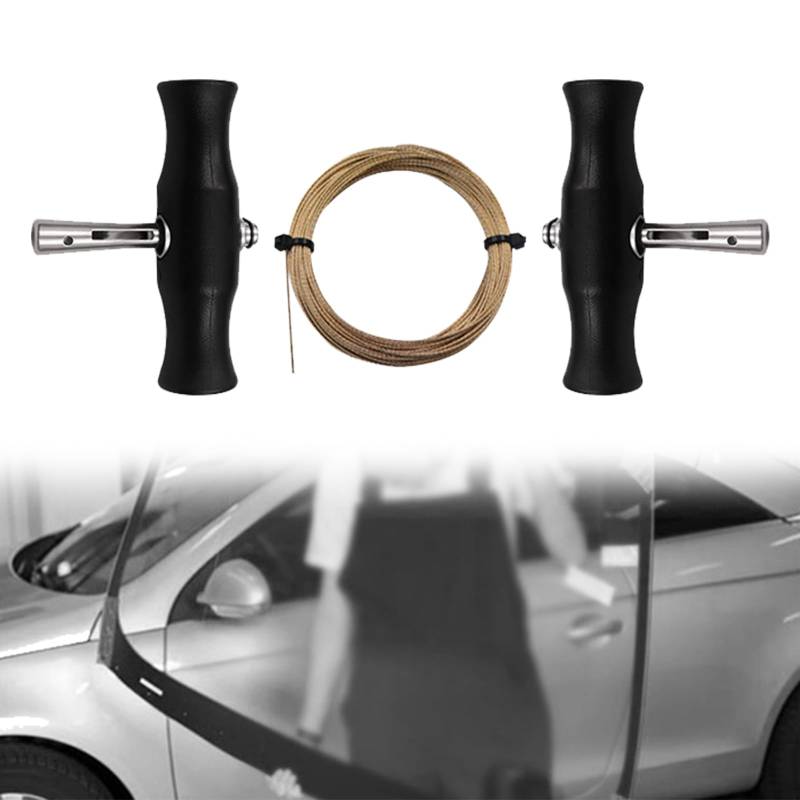 Schneidedraht mit Griff, Windschutzscheibe Removal Tools, Auto Windschutzscheiben Entfernungswerkzeug, Auto Fenster Entfernung Werkzeug, für Glas, Windschutzscheibe, Fenster, 10 m, Universelles von Miayical