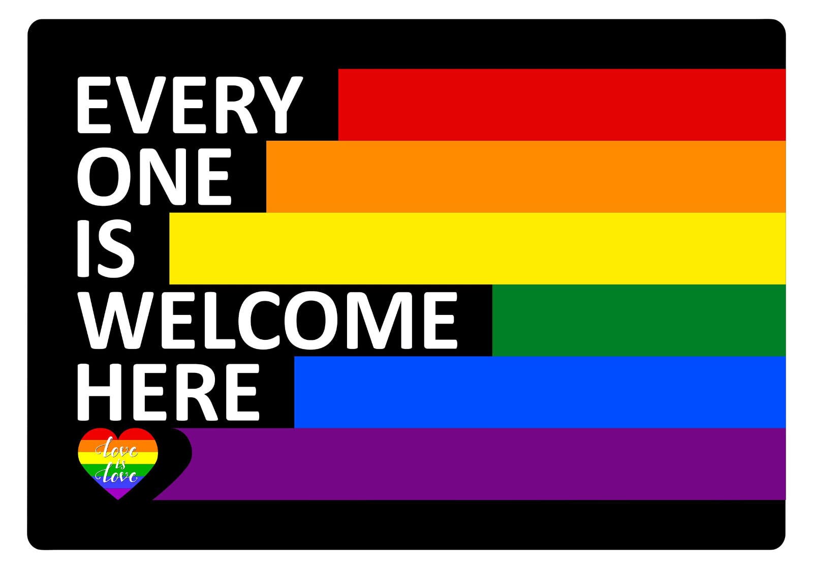 ⭐️ Aufkleber everyone is welcome here LGBT ⭐️ 8x12 cm ⭐️ Premium Sticker Regenbogen Rainbow Toleranz gay pride flag willkommen sign logo love is love liberal car decor Wohnung Bar Büro von Michael & Rene Pflüger Barmstedt