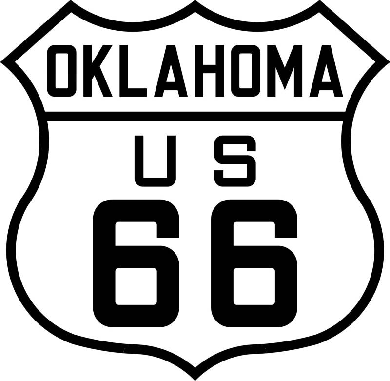 Michael & Rene Pflüger Barmstedt - Premium Aufkleber - 8x8 cm Route 66 Oklahoma USA Wappen Oldschool Sticker Auto Bike Motorrad Autoaufkleber von Michael & Rene Pflüger Barmstedt