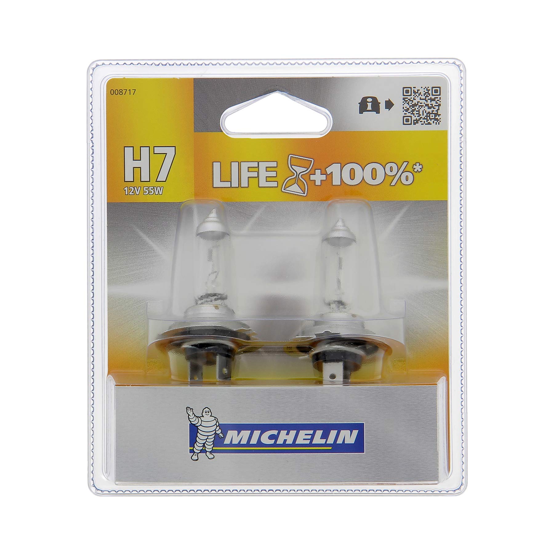 Michelin 008717 Life +100% 2 Glühlampe H7 12 V 55W von MICHELIN