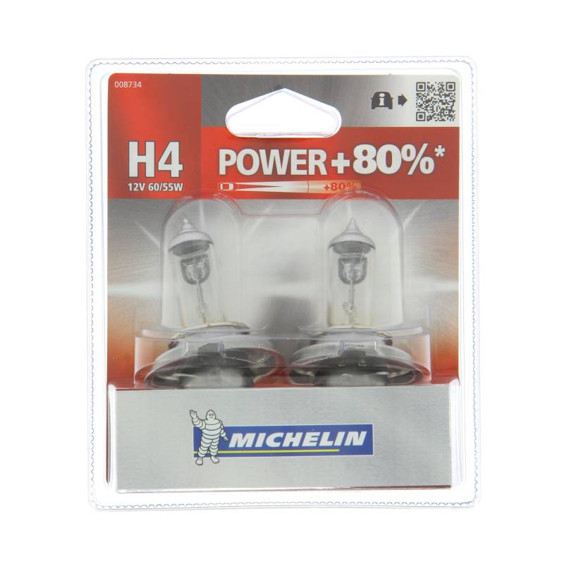 Michelin 008734 Power +80% 2 Glühbirnen H4 12V 60/55W von MICHELIN