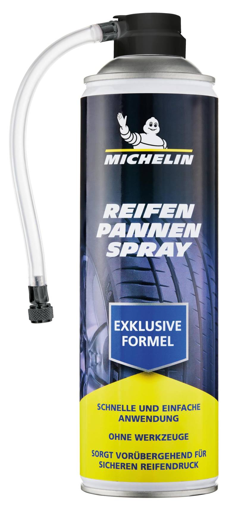 MICHELIN Reifendichtmittel Pannenspray Auto – Blitzschnelle Reifenreparatur ohne Werkzeug | Für PKW, SUV & Wohnwagen | 500 ml Notfall-Pannenspray von MICHELIN