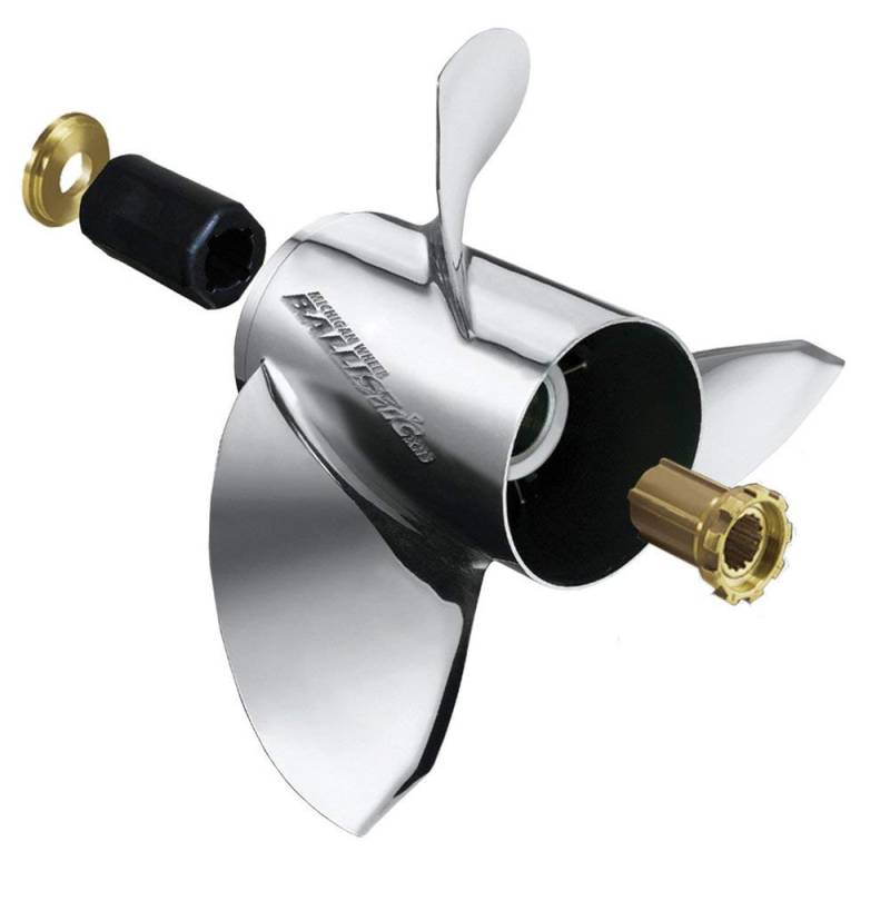 Ballistic Michigan Wheel 933523 A-Serie Propeller aus Edelstahl mit 3 Flügeln, rechts, 36 cm Durchmesser x 58,4 cm Teilung von Ballistic