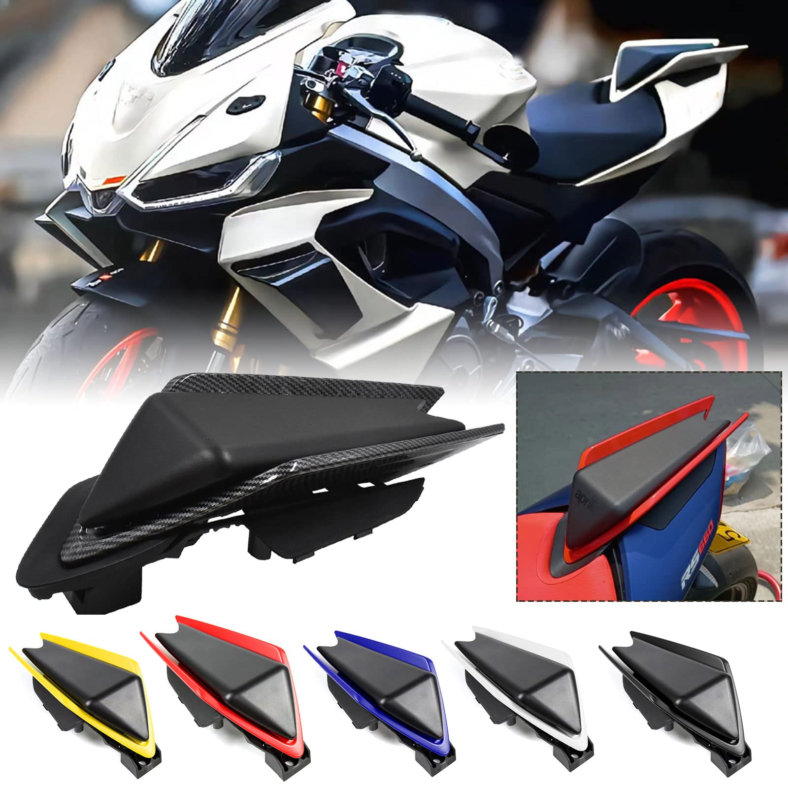 Midimttop ABS Motorrad Sitz bezug Hintere Pillion Beifahrer verkleidung Rücken Abdeckung Verkleidung Für Apr-Ilia RS 660 RS 660 Tuono 660 RSV4 Zubehör 2020 2021 2022 (Gelb) von Midimttop