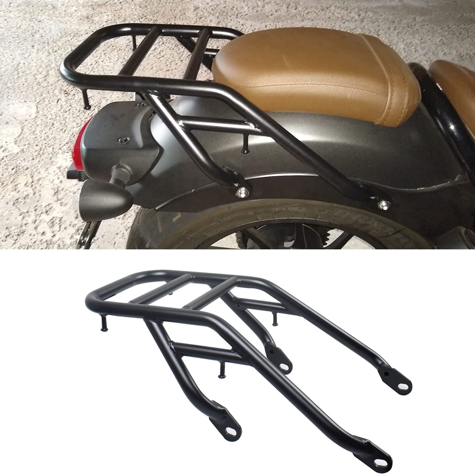 Midimttop Motorrad Gepäck Rack Gepäckträger hinten Fender kompatibel mit Ho-nda Rebel CMX 300 500 Rebel 500 Rebel 300 Gepäckträger-Topcase 2017 2018 2019 2020 2021 Zubehör von Midimttop