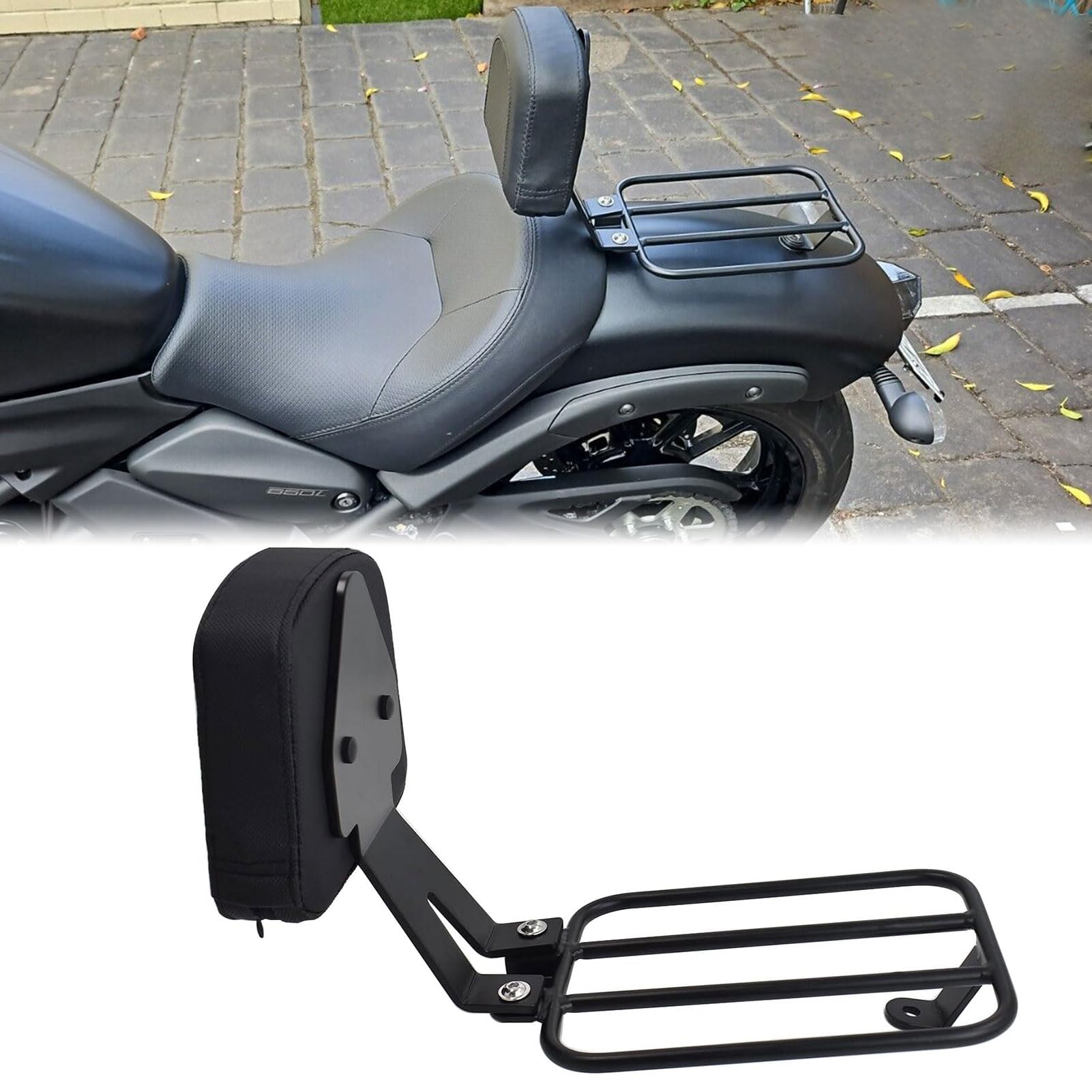 Midimttop Motorrad Gepäck Rack Sissy Bar Abnehmbare Rückenlehne für Ka-wa-sa-ki Vulcan 650 S EN650 VN650 S650 EN650 Vulcan S 650 2015-2023 von Midimttop