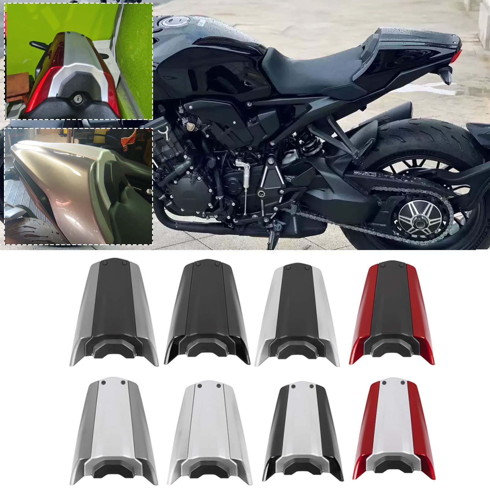 Midimttop Motorrad Hinterer Beifahrer Sozius Sitz bezug Heck verkleidung Verkleidung Kompatibel mit Ho-nda CB1000R CB 1000R CB 1000 R 2018 2019 2020 2021 2022 (Schwarz) von Midimttop